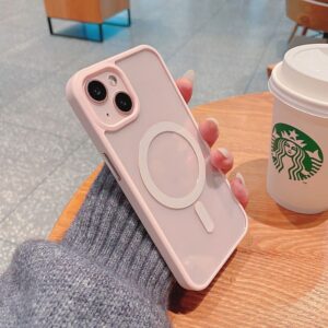 เคสโทรศัพท์มือถือ แบบใส กันกระแทก ขอบสีชมพู