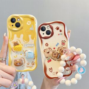เคส iphone16 15 14 13 เคส iphone เคสโทรศัพท์มือถือ ลายตุ๊กตา 3D สําหรับ iphone 14 13 14 plus 2/ชิ้น แถมที่ห้อย