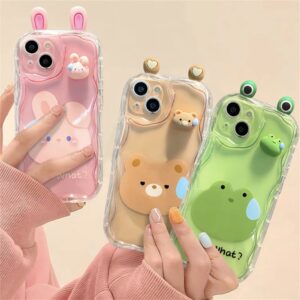 เคสโทรศัพท์มือถือ TPU แบบนิ่ม ลายกระต่าย กบ หมี 3D คละลาย ยกลัง 200/ชิ้น