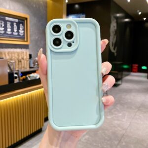 เคสโทรศัพท์มือถือ ซิลิโคนนิ่ม สีเขียวมิ้น ผิวด้าน พร้อมถุงลมนิรภัย สไตล์นักธุรกิจ สําหรับ iPhone 15 14 Plus iPhone 15 14 13 12 Pro Max iPhone 13 12 Mini 15Pro