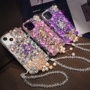 เคส iPhone เคสโทรศัพท์ เคสซิลิโคนนิ่ม ประดับพลอยเทียม กันตก 3/ชิ้น