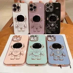 เคสโทรศัพท์มือถือ ซิลิโคนนิ่ม ทรงสี่เหลี่ยม ลายนักบินอวกาศ น่ารัก คละสี 10/ชิ้น